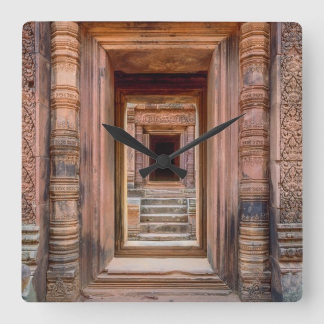 Relógio Quadrado Angkor Wat Entryway, Camboja (Frente)
