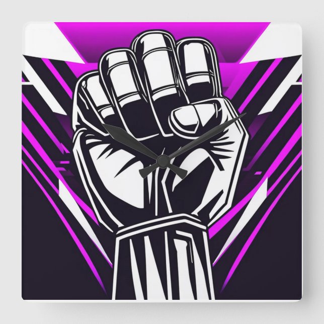 Relógio Quadrado Ângulo dos Quadrinhos dos PEIXES SUPERIORES (Frente)