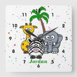 Relógio Quadrado Animais Selvagens