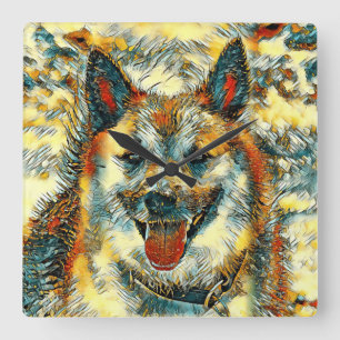 Relógio Quadrado AnimalArt_Cachorro_004