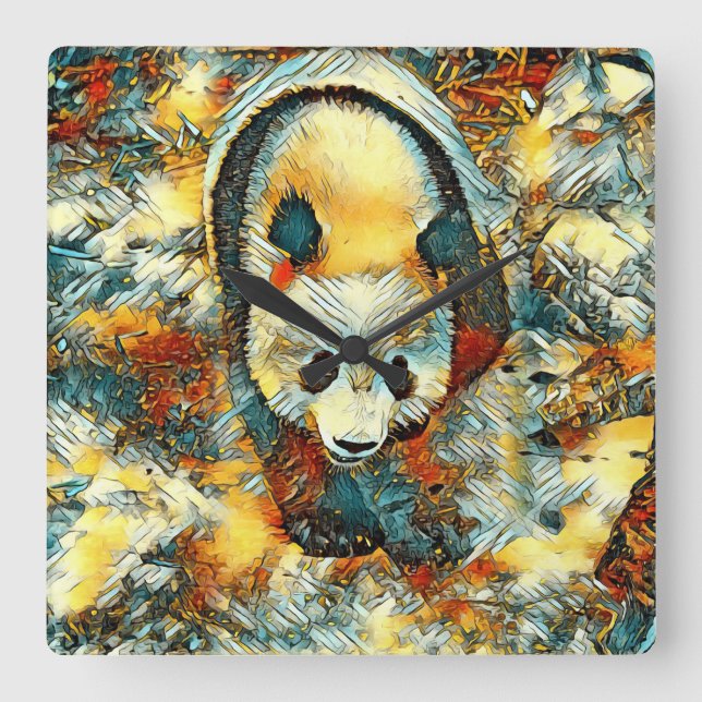 Relógio Quadrado AnimalArt_Panda_006 (Frente)