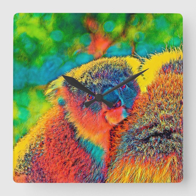 Relógio Quadrado AnimalColor_Koala_001 (Frente)