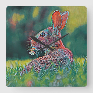 Relógio Quadrado AnimalMix_Rabbit_048