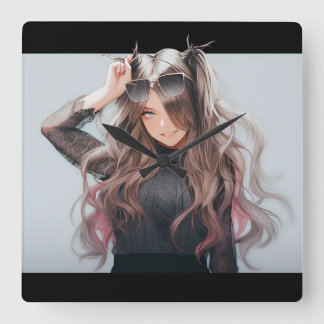 Relógio Quadrado Anime girl #4