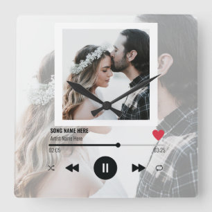 Relógio Quadrado Aniversário Personalizado Do Casamento Da Primeir