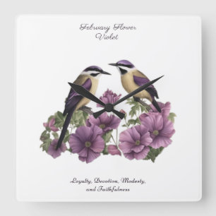 Relógio Quadrado Aniversário Personalizado do Mês de Nascimento do 