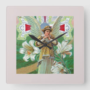 Relógio Quadrado Anjo Rezando