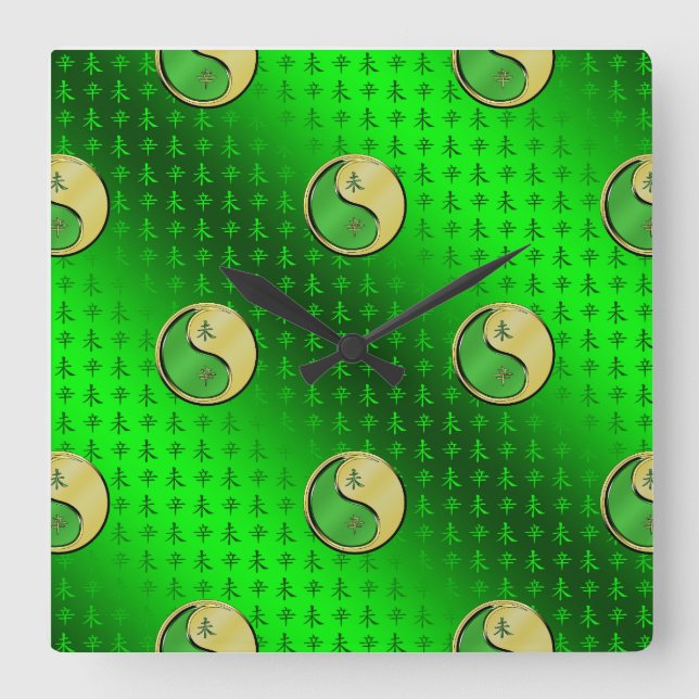 Relógio Quadrado Ano da Cabra Metálica (Frente)