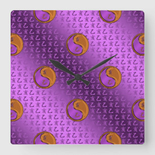 Relógio Quadrado Ano do Boar de Madeira