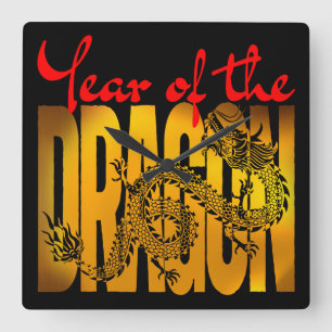 Relógio Quadrado Ano do Dragão