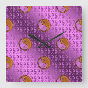 Relógio Quadrado Ano do Galo de Madeira