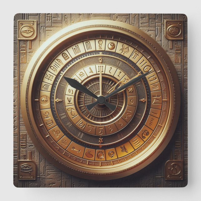 Relógio Quadrado Antecedentes egípcios (Frente)