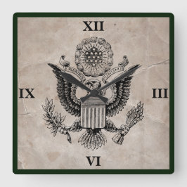 Relógio Quadrado Antigo Casaco de Armamento Americano Moçado