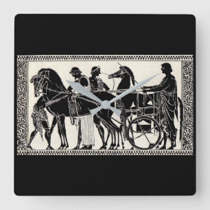 Relógio Quadrado Antigos homens e cavalos romanos