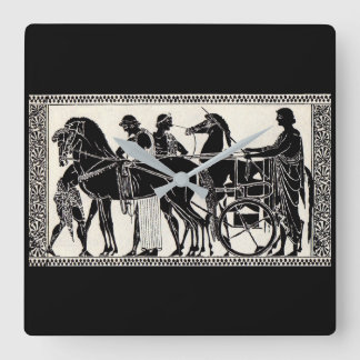 Relógio Quadrado Antigos homens e cavalos romanos
