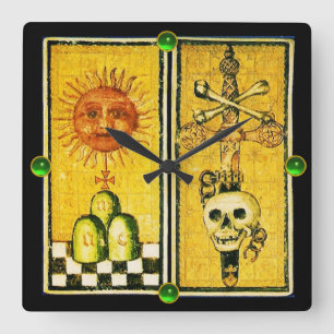 RELÓGIO QUADRADO ANTÍQUENOS ALVOS DE RENASCIMENTO/O SOL, ACE DE ES