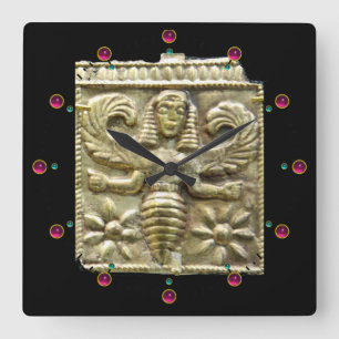 RELÓGIO QUADRADO ANTÍQUIO GREGO MEL SEI DEUS