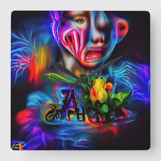 Relógio Quadrado Antrofobia 2 (Frente)