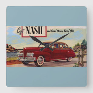 Relógio Quadrado Anúncio para automóveis Nash 1941