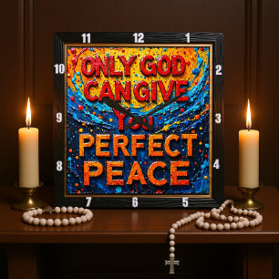 Relógio Quadrado Apenas Deus Pode Dar a Você Arte da Paz Perfeita