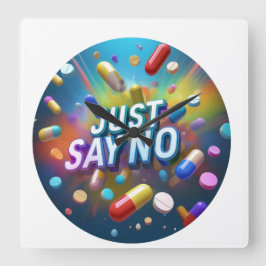 Relógio Quadrado Apenas Diga Não A Drogas