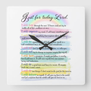 Relógio Quadrado Apenas por hoje, Senhor