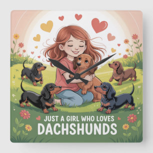 Relógio Quadrado Apenas Uma Garota Que Ama Dachshunds