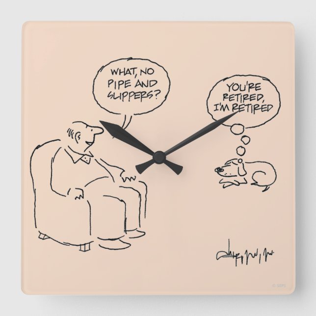 Relógio Quadrado Aposentado (Frente)