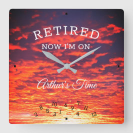 Relógio Quadrado Aposentado Agora Na Sua Época De Laranja