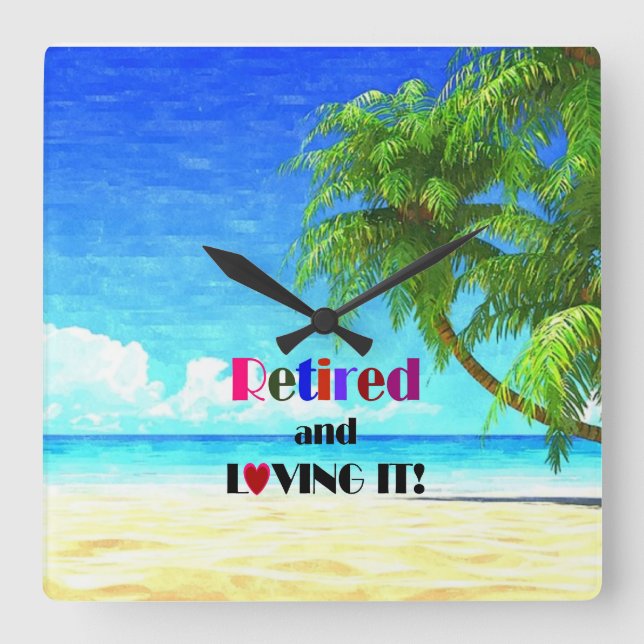 Relógio Quadrado Aposentado e Adorando (Frente)