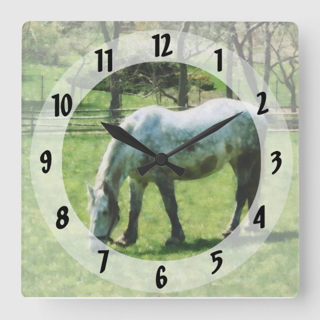 Relógio Quadrado Appaloosa em Pasture (Frente)