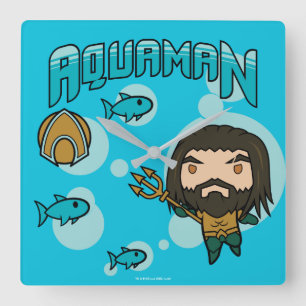 Relógio Quadrado Aquaman   Gráfico submarino de Chibi Aquaman