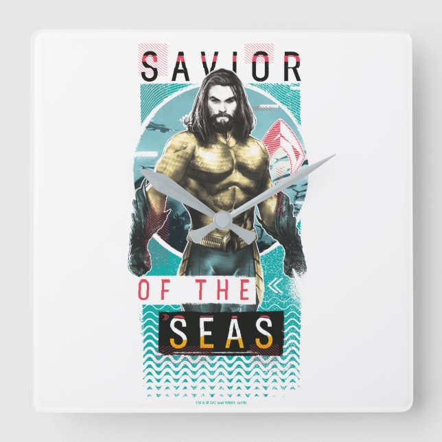 Relógio Quadrado Aquaman | "Salvador Dos Mares" — Gráfico Modernist (Frente)