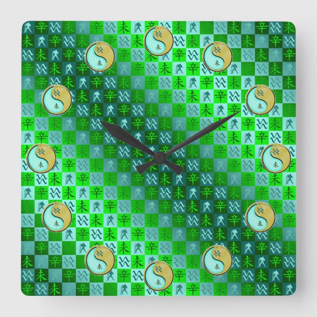 Relógio Quadrado Aquarius & Metal Goat (Frente)