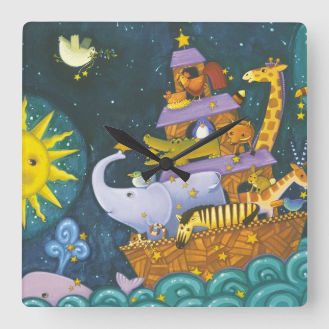 Relógio Quadrado Arca À Noite (Frente)