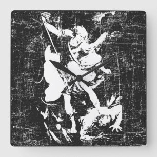 Relógio Quadrado Archangel Michael Dois-Tom 