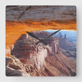 Relógio Quadrado Arco Mesa em Sunrise, Utah