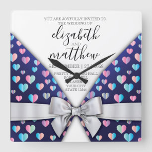 Relógio Quadrado Arco moderno elegante e Design de espetos cardíaco