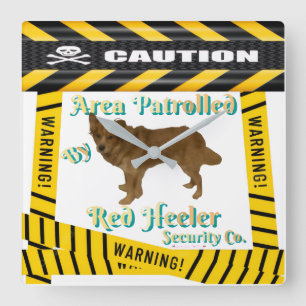 Relógio Quadrado Área de Alerta-Atenção Patrolada pelo Red-Heeler