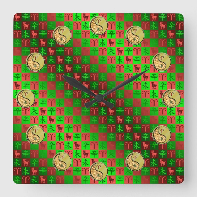 Relógio Quadrado Aries & Metal Goat (Frente)