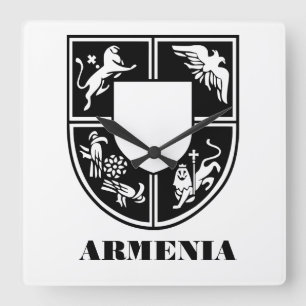Relógio Quadrado Armenian State Emblem Arte Contemporânea