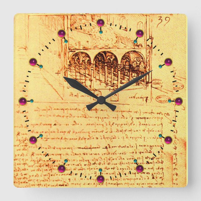 RELÓGIO QUADRADO ARQUITETURA DE RENAISSÂNCIA,ARQUITETO (Frente)