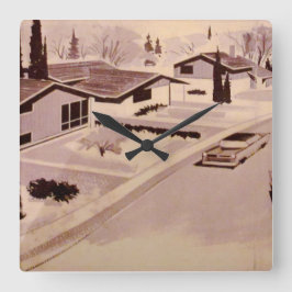 Relógio Quadrado Arquitetura moderna do Midcentury