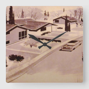 Relógio Quadrado Arquitetura moderna do Midcentury