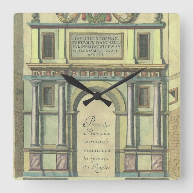 Relógio Quadrado Arquitetura Renascentista de entrada da Igreja Vin (Frente)