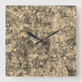 Relógio Quadrado Arranhões em arranhões em um khaki ligeiramente vi