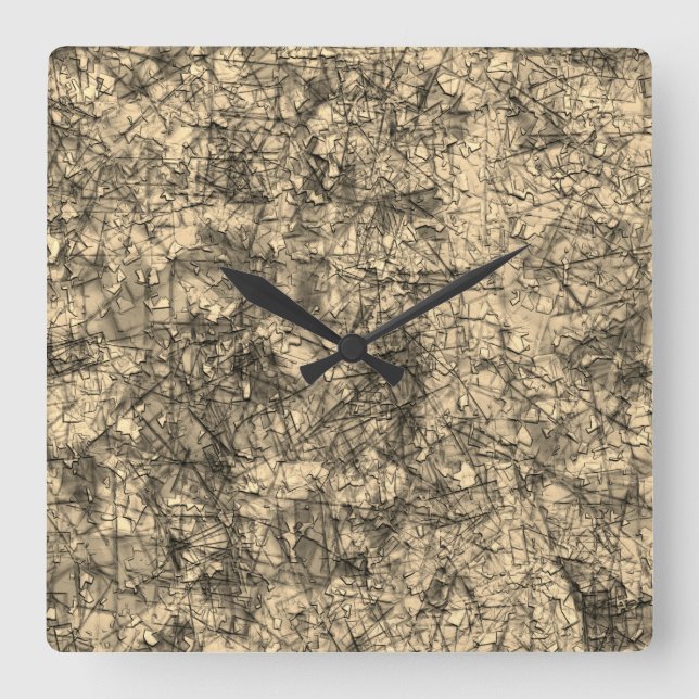 Relógio Quadrado Arranhões em arranhões em um khaki ligeiramente vi (Frente)