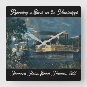 Relógio Quadrado "Arredondando uma Benda" no Mississippi: