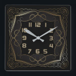 Relógio Quadrado Art Deco<br><div class="desc">design de relógio do excelente. Você vai adorar como os outros. seja livre para usar este design para outro produto que quiser ou para personalizar e adicionar seu texto. Siga-me para mais. Obrigado. Tenha um bom dia.</div>