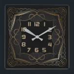 Relógio Quadrado Art Deco<br><div class="desc">design de relógio do excelente. Você vai adorar como os outros. seja livre para usar este design para outro produto que quiser ou para personalizar e adicionar seu texto. Siga-me para mais. Obrigado. Tenha um bom dia.</div>